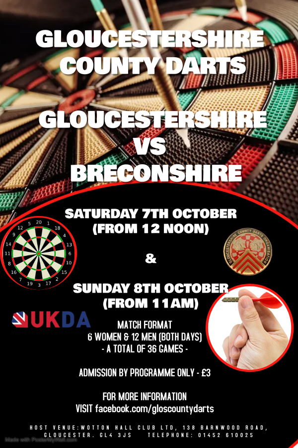 GLOS DARTS OCT 2023 Made with PosterMyWall 1