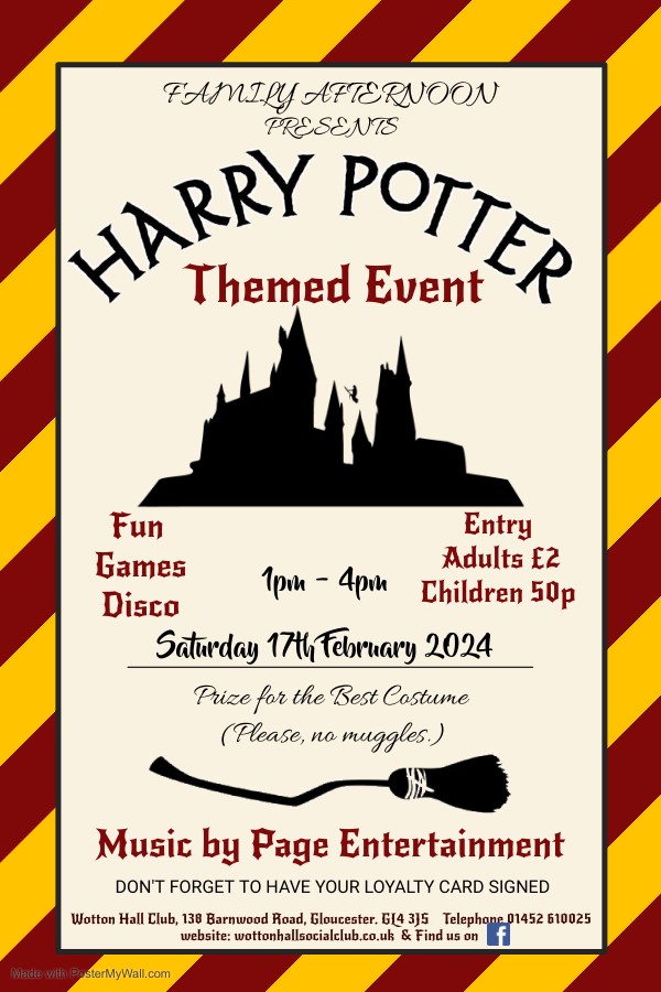 Harry Potter Family Afternoon 17th Feb 2024 Made with PosterMyWall