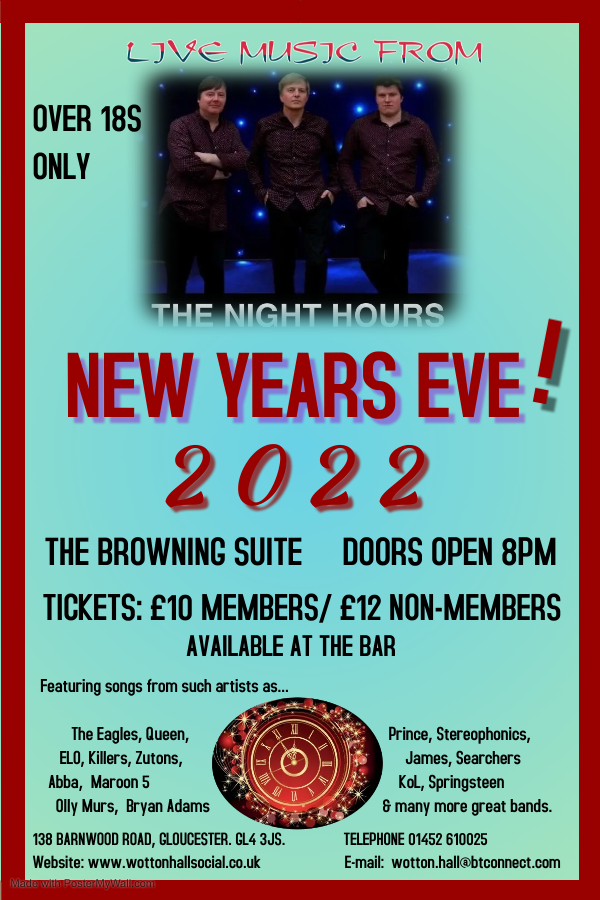 New years Eve 2022 with The Night Hours Made with PosterMyWall