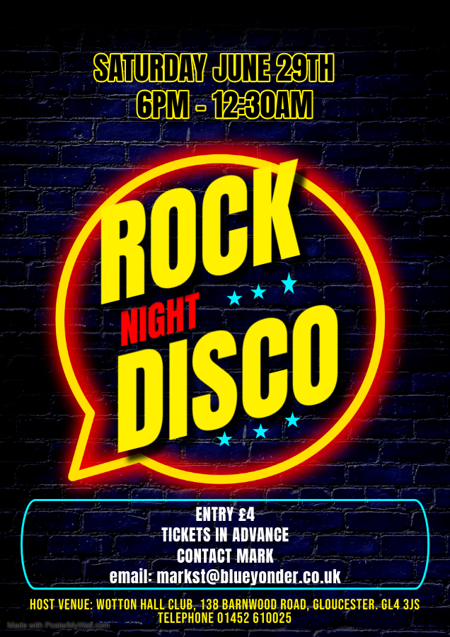 Rock Night Disco Poster 29th June Made with PosterMyWall
